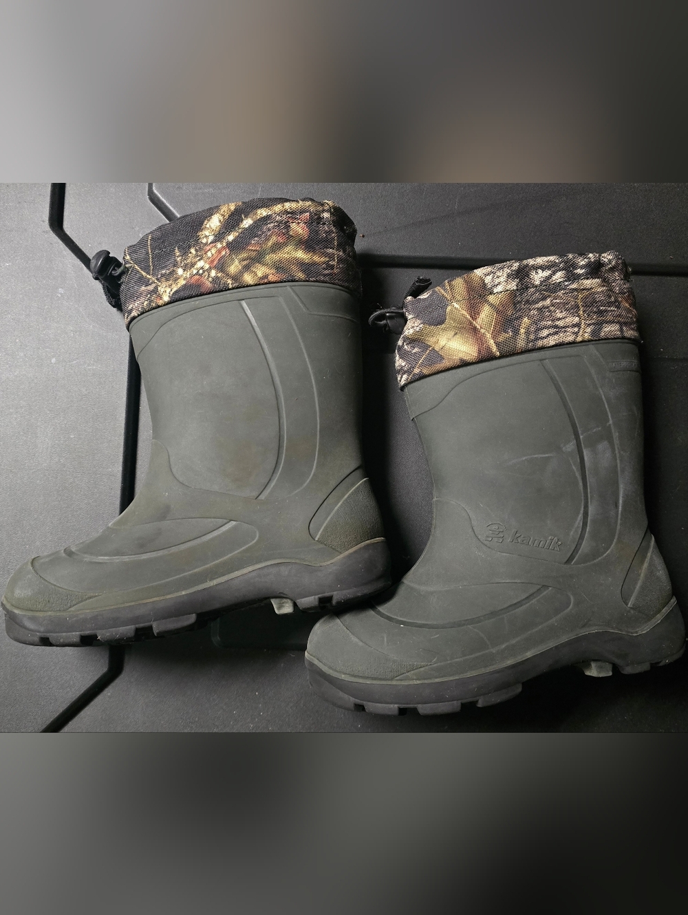 Kamik Waterproof Insulated Boots Gray with Camo Trim